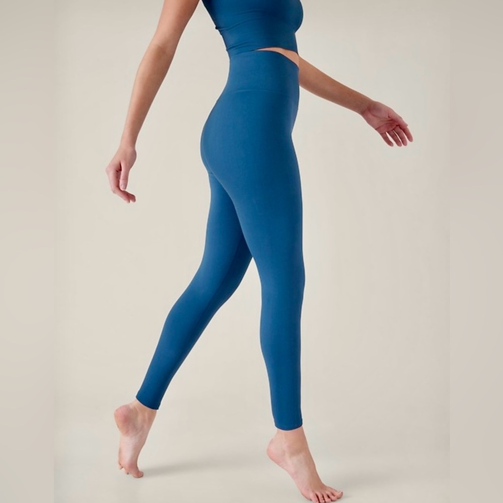 Athleta Blue Aurora Seamless Ribbed Leggings